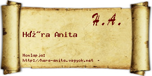 Héra Anita névjegykártya